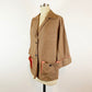 1940-1950s Fleischman Beige and Pink Denim Women's Chore Jacket Gusset Pockets / Size Medium