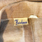 1940-1950s Fleischman Beige and Pink Denim Women's Chore Jacket Gusset Pockets / Size Medium