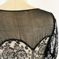 1920s Black Art Nouveau Floral Lace Sheer Dropped Waist Dress Flapper Goth Vamp Sexy Romantic Great Gatsby / Small
