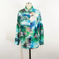 1980s Renato Nucci Paris Impressionist Painting All Over Print Cotton Long Sleeve Blouse Vintage Romantic Art Top Made In France / Large