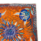 Hermès Ardmore Artists design “Flowers of South Africa” 100% Silk Scarf Orange and Blue 90 cm