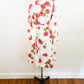 1970s Vera Neumann Red Geranium Floral 2 Piece Set Cotton Blouse and A-line Wrap Skirt / Large