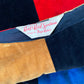 1950s Rainbow Checkered Velvet Long Sleeve Blouse Color Block Top Retro Patchwork Boxy / Reid & Reid / Medium