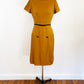 1950s German Goldenrod Wool Sheath Shelf Bust Wiggle Dress / Small