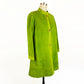 1960s Bonnie Cashin Sills Lime Green Suede Leather Swing Coat Turn Lock Mod Toggle Jacket / Medium