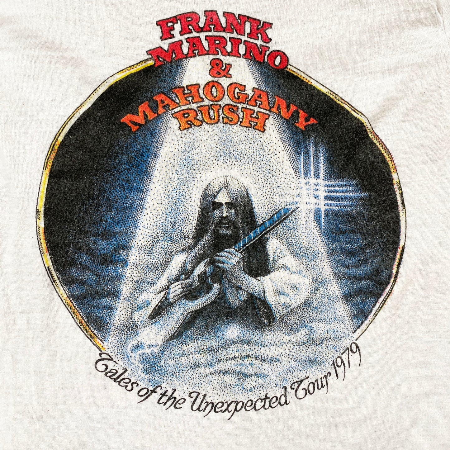 1970-1980s Frank Marino and Mahogany Rush 1979 Tales of the Unexpected Tour Tee Shirt Single Stitch / Size Small