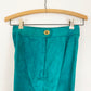 1960-1970s Bonnie Cashin Sills Teal Suede Straight Leg Pants with Side Turn Lock Closure / Size XS/S
