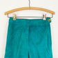 1960-1970s Bonnie Cashin Sills Teal Suede Straight Leg Pants with Side Turn Lock Closure / Size XS/S