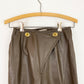 1960-1970s Bonnie Cashin Sills Dark Brown Leather Cross Front Tapered Pants with Turn Lock Closure / Size XS/S