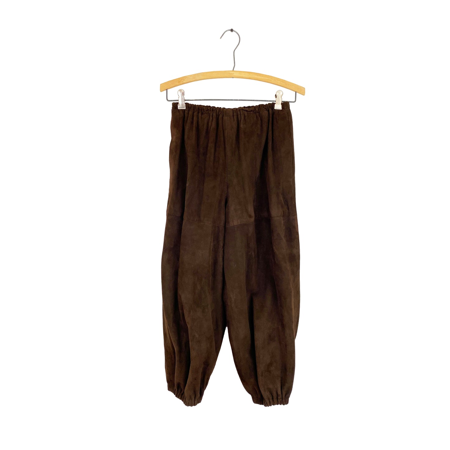 1960-1970s Bonnie Cashin Sills Brown Suede Knickers or Balloon Pants Elastic Waist / Size M/L