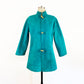1960s Bonnie Cashin Sills Teal Suede Leather Bamboo Toggle A-line Jacket Coach Designer Rare / Size Medium