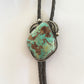 Vintage Native American Apache Jewelry Large Sterling Silver and Turquoise Bolo Tie Southwest Signed Artist Darrell Victor