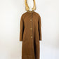 1960s Bonnie Cashin Brown Wool Removable Hood Turn Lock Closures Collar Swing Coat Fleece Lined Coach Vintage 60s / Sills / Medium-Large