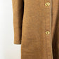 1960s Bonnie Cashin Brown Wool Removable Hood Turn Lock Closures Collar Swing Coat Fleece Lined Coach Vintage 60s / Sills / Medium-Large