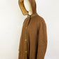 1960s Bonnie Cashin Brown Wool Removable Hood Turn Lock Closures Collar Swing Coat Fleece Lined Coach Vintage 60s / Sills / Medium-Large