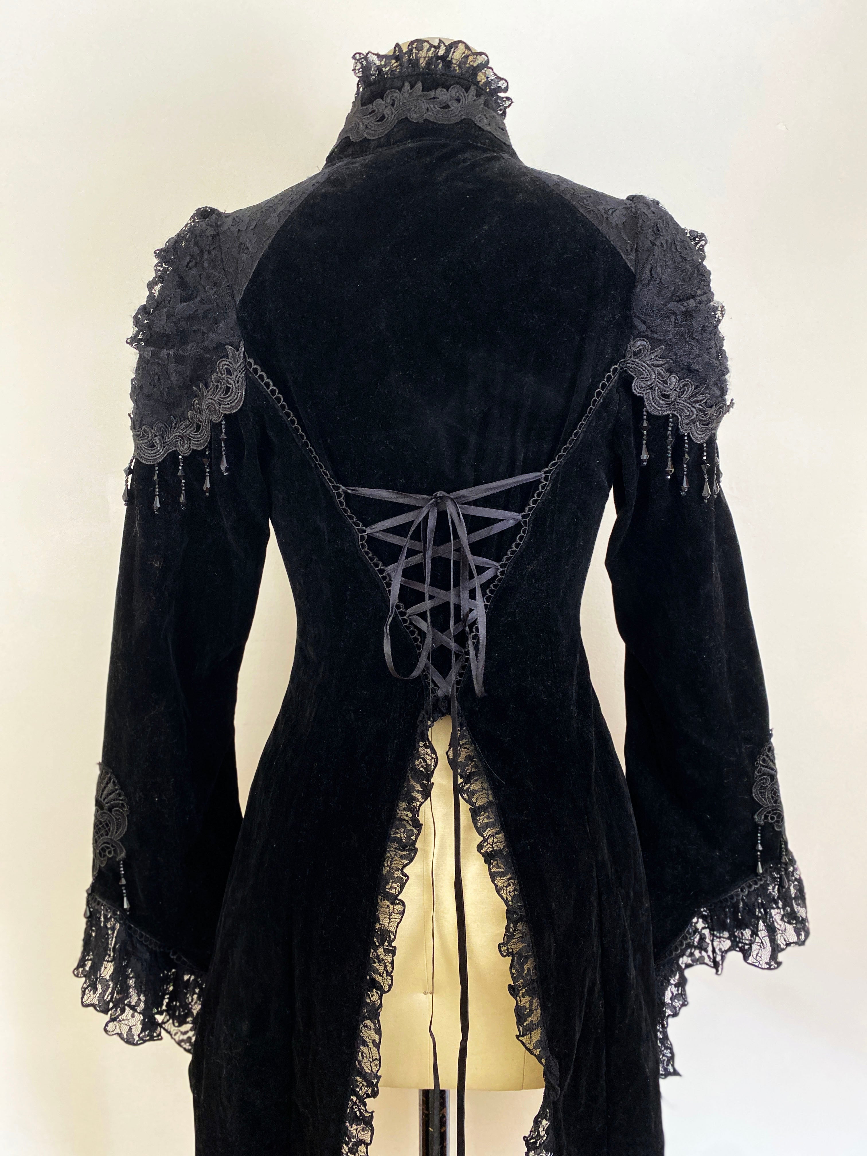 Gothic lace high clearance waist sheer jacket