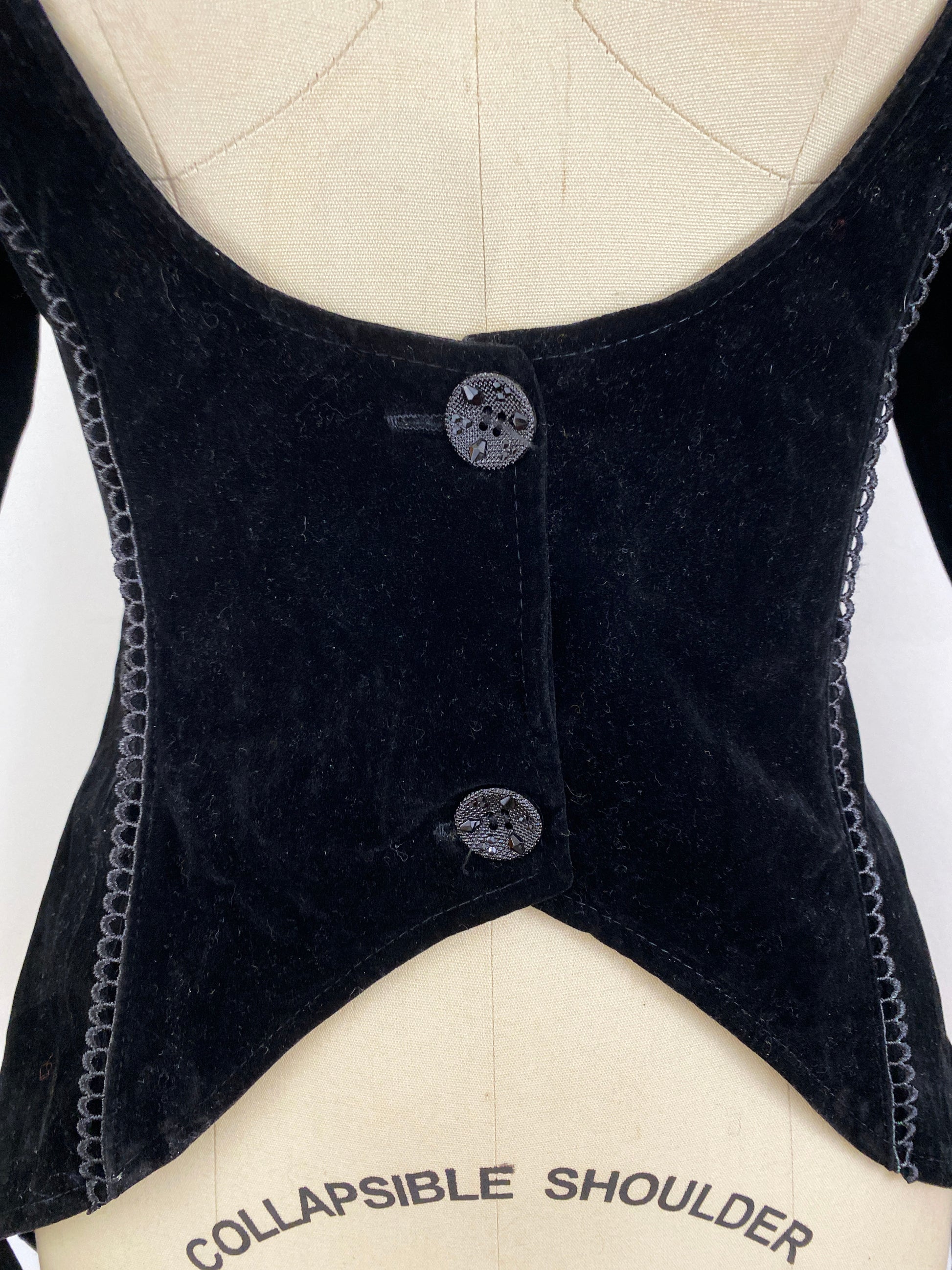 victorian inspired vintage 1980s lace-up velvet corset - M/L