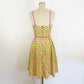 1970s Poppy by Lanz Pink and Green Floral Ivy Print Midi A-line Sundress / Small