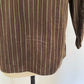 1990s Marimekko Brown and Olive Green Piccolo Striped Long Sleeve Shirt Jokamies Minimalist / Men's Medium / Women's Large