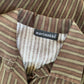 1990s Marimekko Brown and Olive Green Piccolo Striped Long Sleeve Shirt Jokamies Minimalist / Men's Medium / Women's Large