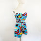 1980s A'Milano Sunglasses Novelty Print Sleeveless Romper Summer Fun Vintage Cute / Medium