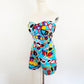 1980s A'Milano Sunglasses Novelty Print Sleeveless Romper Summer Fun Vintage Cute / Medium