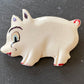 1940-1950’s Bakelite Galalith White Big Eyed Pig Piggy Pin Brooch by Martha Sleeper Rare Vintage Retro Collectable