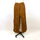 1970's Flower Power Embroidered Brown Cotton Jacket and High Waisted Bell Bottoms Psychedelic Floral Boho Unique / Dottie Did It / Size Small
