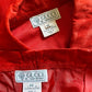 1980s Gucci Bright Red Suede Leather Trucker Jacket and Pencil Skirt Set Italian Designer Rocker Streetwear Minimalist / Size Medium 8/10