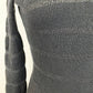 1970's Black Wool and Metallic Knit Striped Sweater Dress Bohemian Boho Chic Hippie Knit A-line Maxi Goth Rocker / Daniela Italy / Size Medium