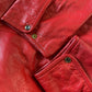 1960s Bonnie Cashin Sills Bright Red Glove Tanned Leather Hooded Jacket Pearl Snaps Car Coat Mod Minimalist Coach Wool Lined / Size Large