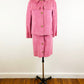 1960s Bonnie Cashin Sills Pink Rose Suede Leather Jacket and A-line Skirt Set Turn Lock Mod Minimalist Coach Designer Rare / Size Small