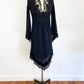 1970s Giorgio di Sant' Angelo Jersey Black Lace Prairie Dress and Skirt Disco Cocktail Goth Bell Sleeves Edwardian Romantic / Size Small