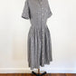 1950-1960's Black and White Cotton Gingham Checkered Plaid Shirtdress Retro Day Dress Fit and Flare Pin Up Cute / Serbin / Size Medium 8/10