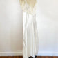 1990 Ivory White Silky Lace Maxi Bias Slip Nightgown Victoria Secret Gold Label Vintage 90s Sexy Lingerie Sleepwear Romantic / Size Medium