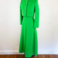 1960 Harve Benard Lime Green Wool A-line Maxi Dress with Cropped Jacket Mod Cocktail Dress Holiday / Size Small 4