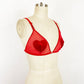 1990s Red Sheer Bralette Heart Bra Romantic Lingerie Vintage Sexy Bra Sweetheart Valentines/Marilyn Monroe by Warners / Size Small