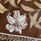 1960-1970s Emilio Pucci Silk Twill Lily Scarf Large Mod Lilies Vintage Headscarf Designer Brown White Gift for Her